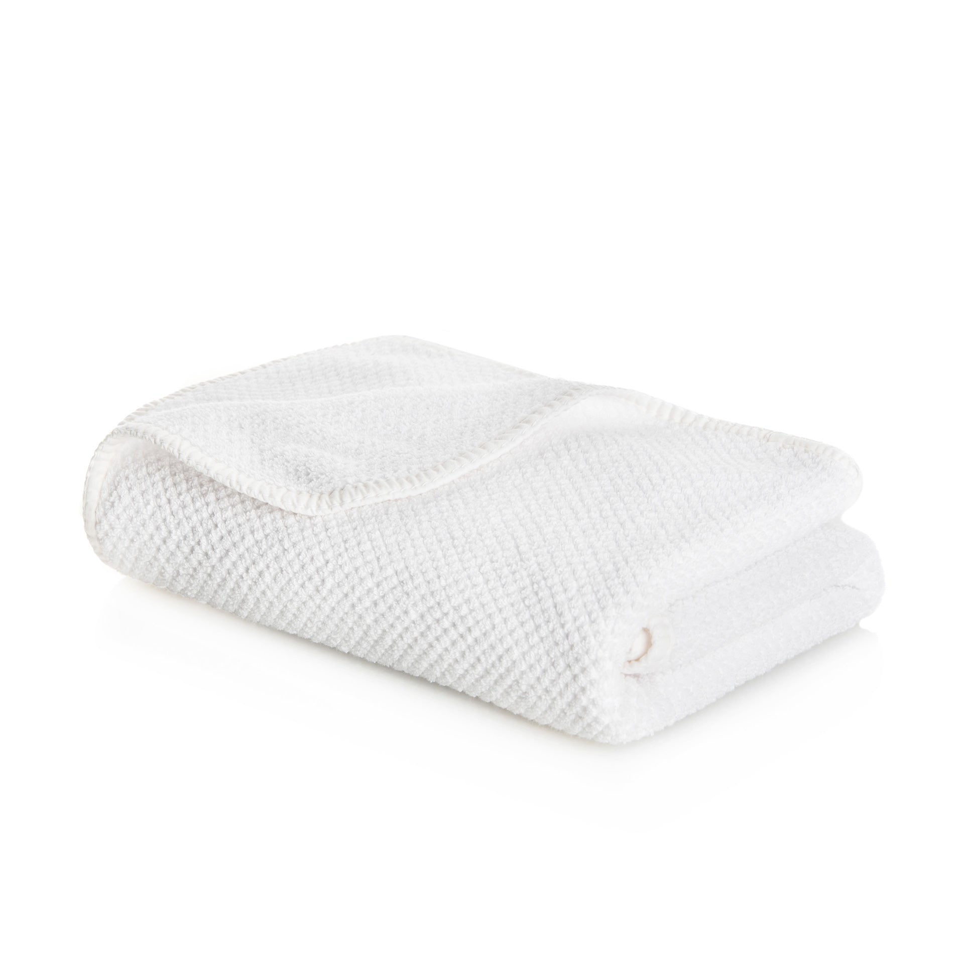 Bee Waffle luxury cotton towel with honeycomb texture, made in Portugal from 100% combed cotton, pre-washed, 550 GSM, with hanger