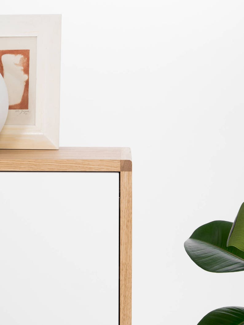 HEIM 5 sideboard with drawers, customizable fronts, in oak veneer, minimalist design