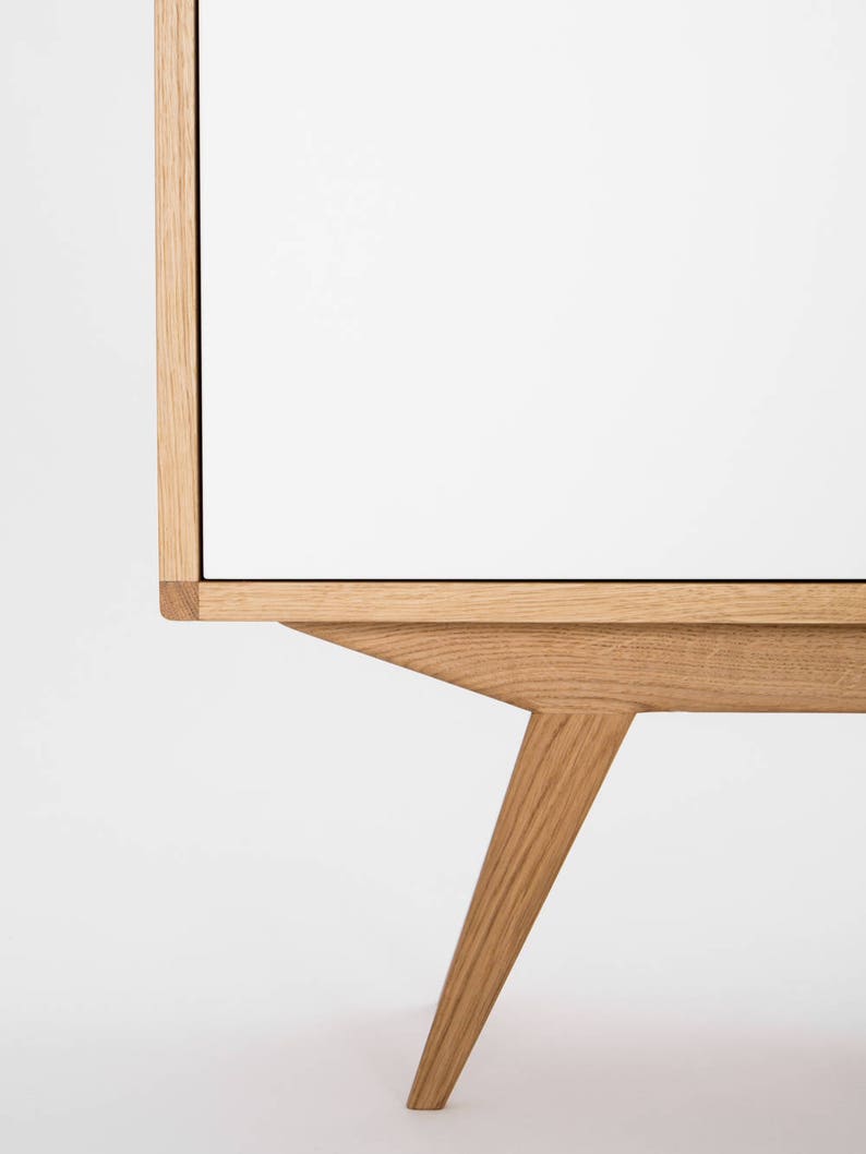 HEIM 5 sideboard with drawers, customizable fronts, in solid oak, minimalist design
