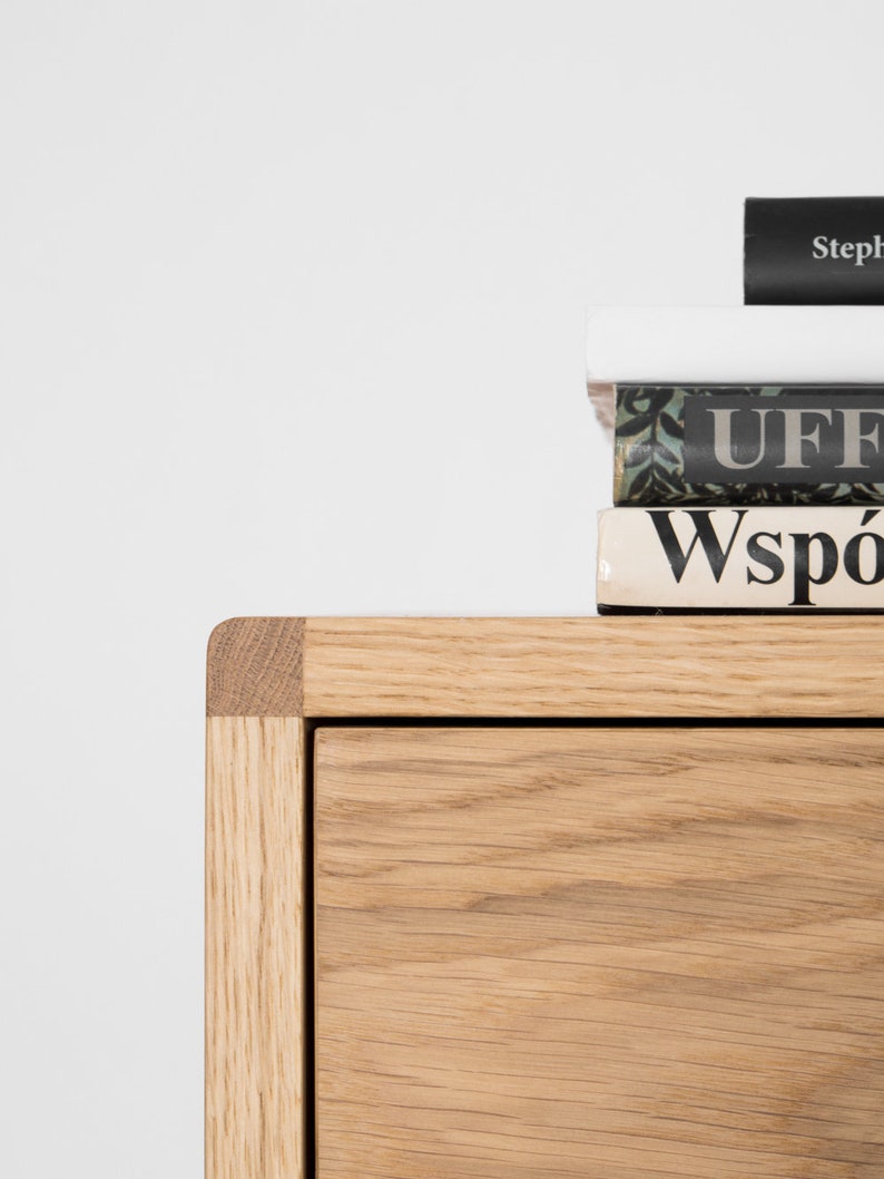 HEIM 5 sideboard with drawers, customizable fronts, in solid oak, minimalist design