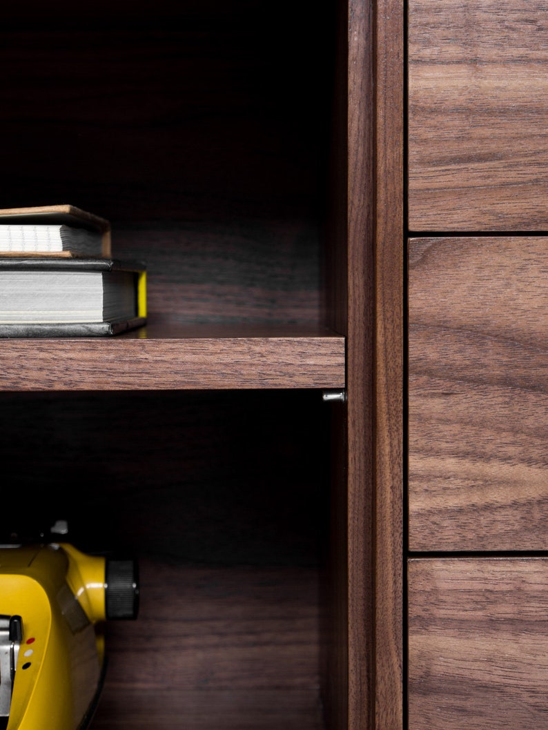 HEIM 5 sideboard with drawers, customizable fronts, in walnut veneer, minimalist design