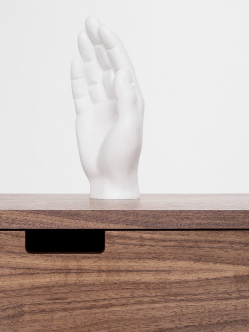 HEIM 5 sideboard with drawers, customizable fronts, in walnut veneer, minimalist design