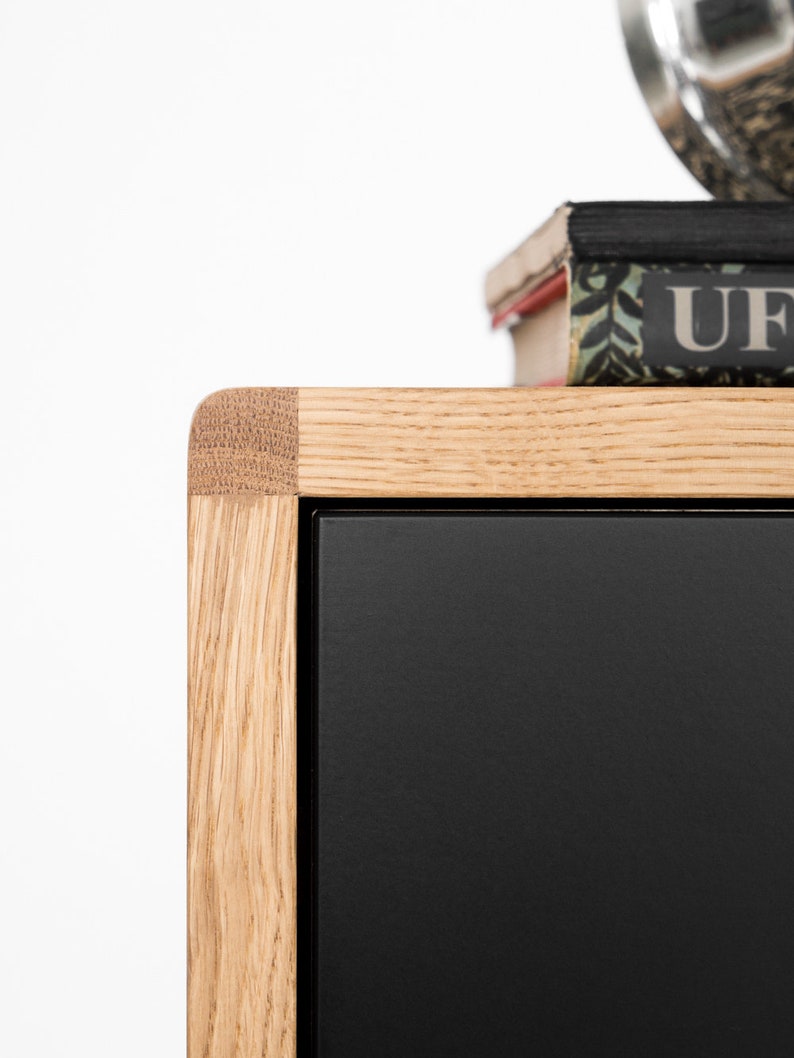 HEIM 6 sideboard with spacious drawers, customizable fronts, solid oak, minimalist design