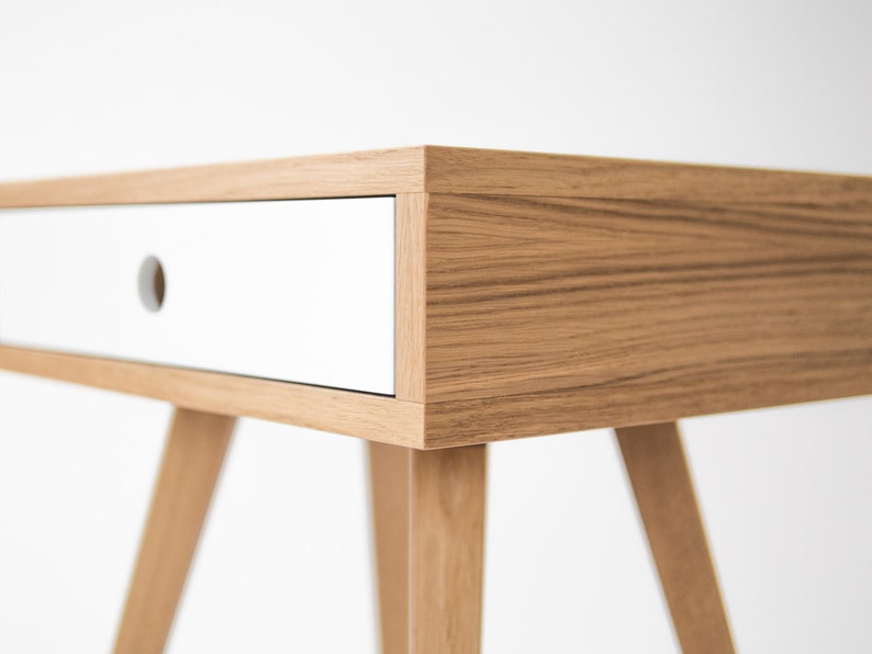 KUUB 1 nightstand with spacious drawer, customizable front, crafted from solid oak, finished in hardwax oil