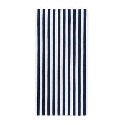 Aveiro Beach towel in striped Giza cotton, sun and chlorine resistant, pre-washed and pre-shrunk, with rounded corners and bias binding