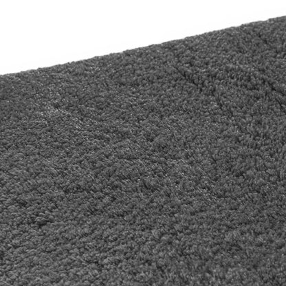 Cozy area rug made from 100% Tencel with velvety soft surface, anti-slip backing, and available in dark grey