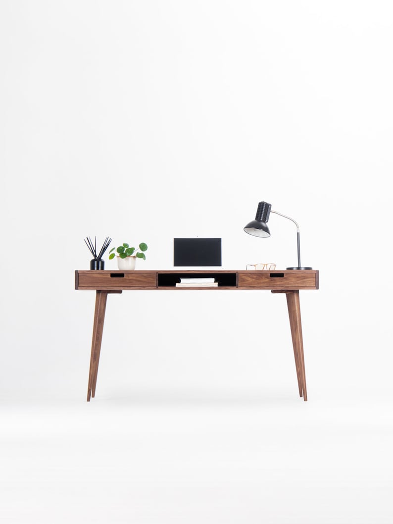 HEIM 2 Recess | Walnut Office Desk - Luxury Furniture by Cozie