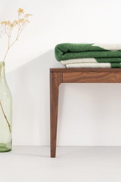 180 cm solid walnut dining table set with 160 cm benches, natural finish, benches also suitable for other spaces 