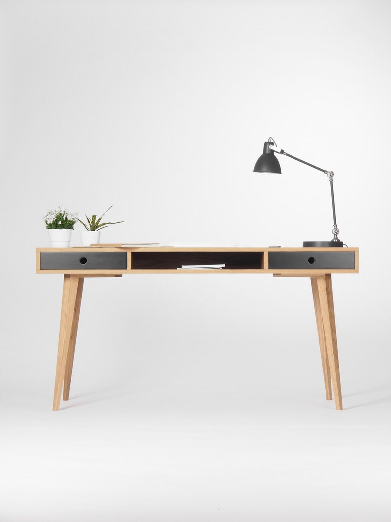 KUUB 2 Large | Oak Office Desk - Luxury Furniture by Cozie