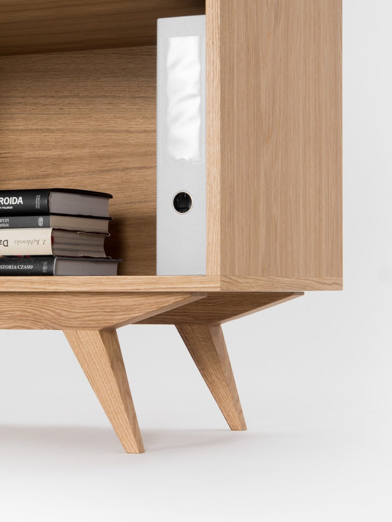 KUUB 6 sideboard featuring four drawers, two open compartments, customizable fronts, crafted in solid oak, finished with hardwax oil